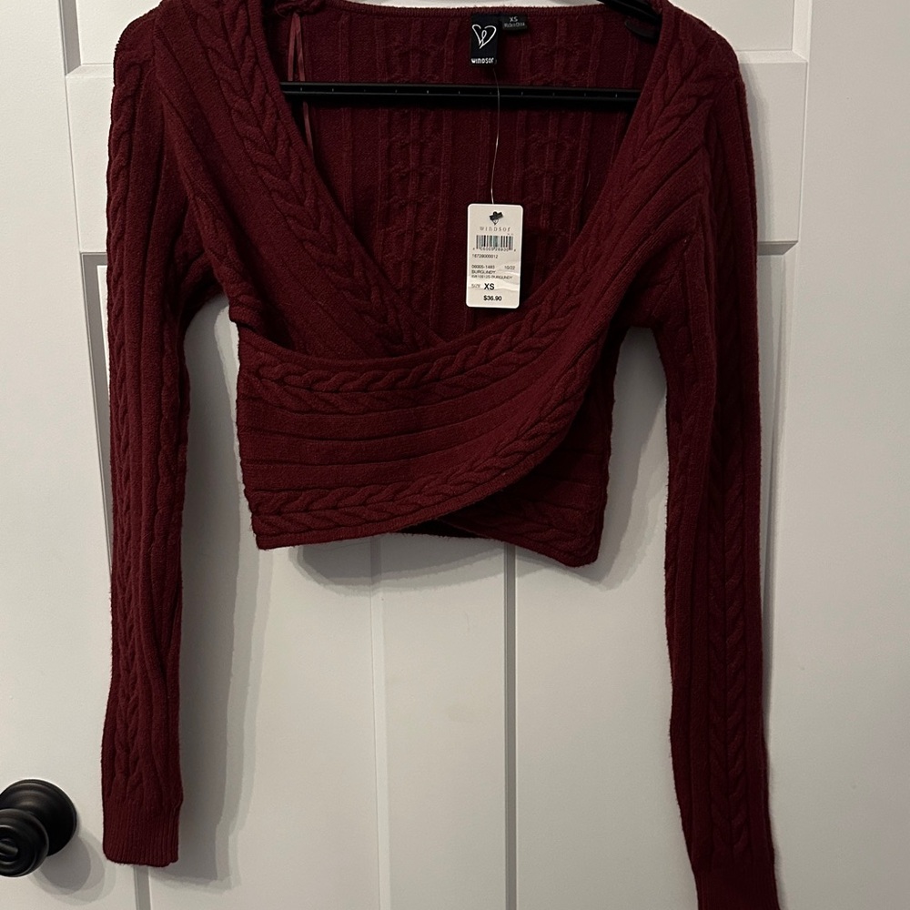 Windsor Burgundy V-Neck Sweater